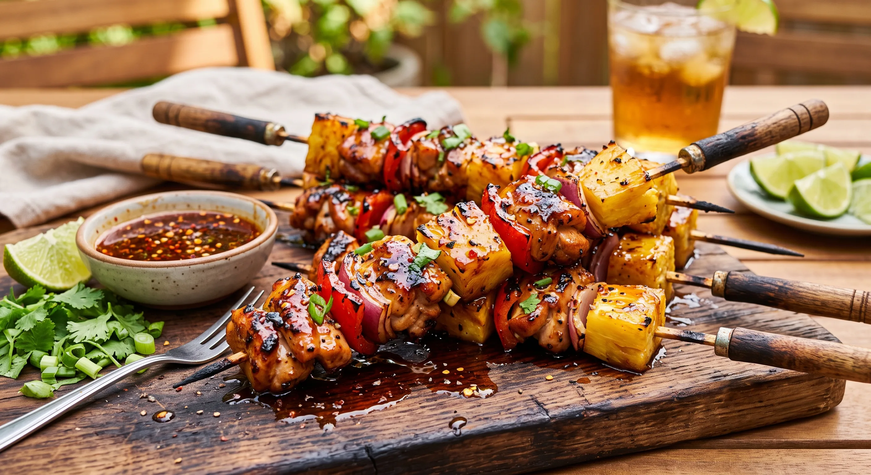 Triple Chili Honey Glazed Skewers